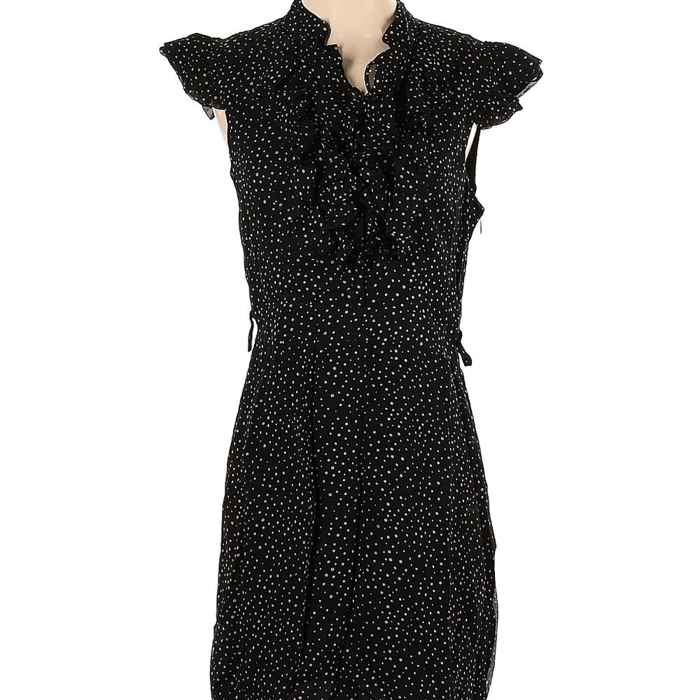 Juliette Longuet 100% Silk Black Dress French Designer FREE SHIPPING Size 4